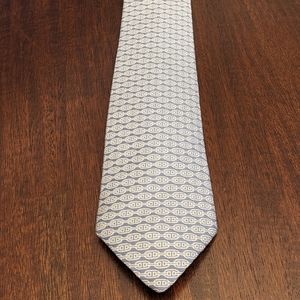 Source Unknown Blue and White Geometric Tie